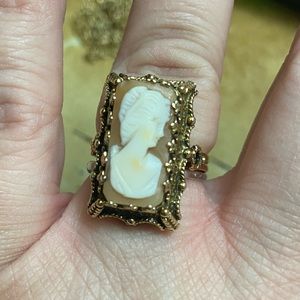 14k yellow gold cameo ring size 8 antique